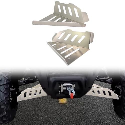 Image of Front A-Arm Guard Fit for Can-Am Defender HD8 HD10 HD7 HD9 HD5 4X4 | 4.0mm Aluminum Front Splash Guard, 2-Piece Front Set, Drainage Holes for Easy Cleaning, Protects A-Arms from Rocks /Stumps
