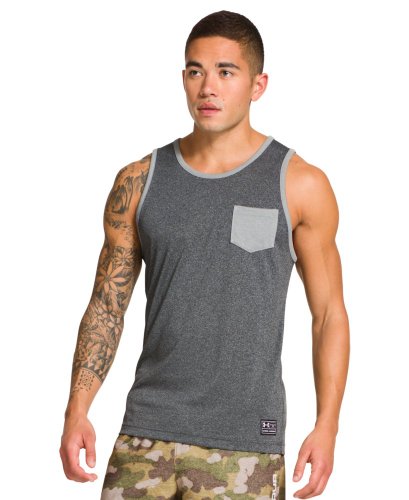Débardeur UA Hut 1 Tank Under Armour pour homme en coloris gris anthracite chiné