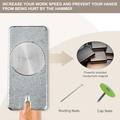 Holdly Magnet Roofing Hatchet,17Oz Magnetic Faced Roofing Hatchet For Quick Installation Of Roofing Nails And Felt Caps thumb #1