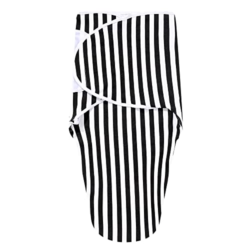 Image of Soft and Adjustable Baby Swaddle Wrap - Pack of 1 - Perfect for Newborns up to 3 Months - Safe and Comfortable Sleep Sack (black-1pack)