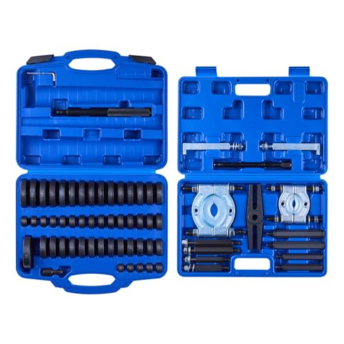 Image of VEVOR 52pcs Custom Bushing Bearing and Seal Driver Set & 14pcs Bearing Puller Kit, 2 in 1 Bushing Bearing Driver Press Kit, Heavy Duty Removal Installation Tool Set with 49 Bushings, Separators & Jaws