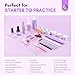 SAVILAND Acrylic Nail Kit for Beginners Practice - 3 Colors Acrylic Powder and 4OZ Acrylic Liquid Set with Nail Tips for Extension Home DIY Acrylic Nails Application
