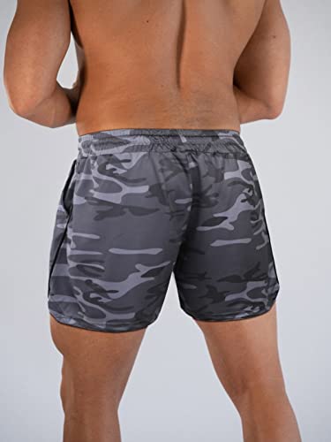 Surenow Short masculino de corrida para academia, 7,6 cm, respirável, leve, atlético, para treino, t