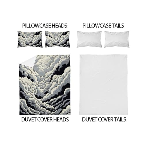 Housse de couette double microfibre blanche 200x200 imprimé 3D garçon - 4