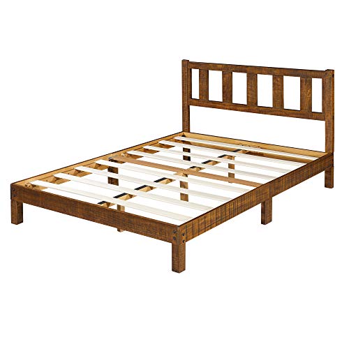 Sleeplace Deluxe Solid Wood Platform Headboard, Queen Bed Frame, Natural #TOP2