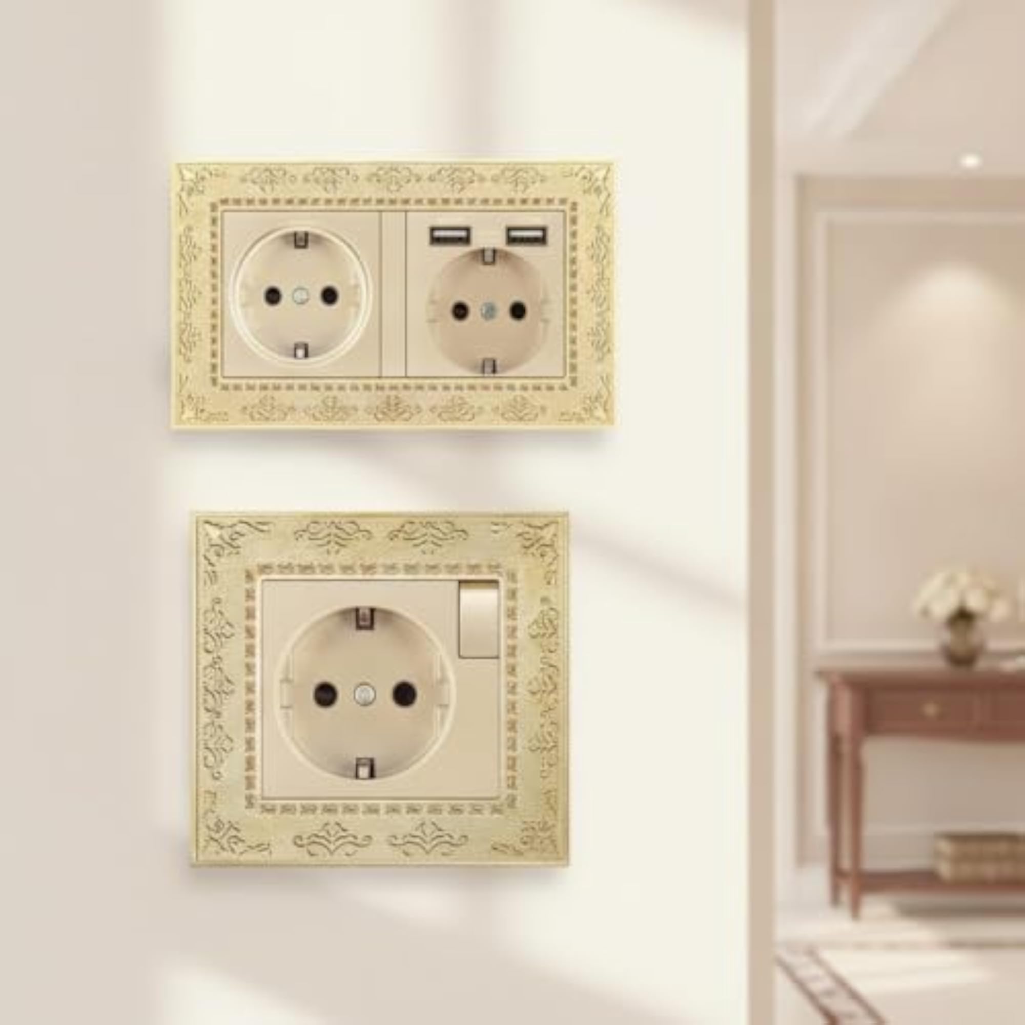 Ornate Decorative Wall Plate Gold-Tone Switch Plate