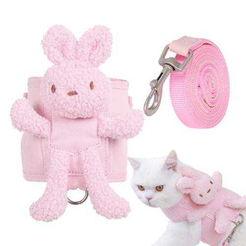トラベル キャット ハーネス、キャット ウォーキング ハーネス - ラビット デザイン キャット コンフォート アウトドア ベスト | 快適で、コントロールが簡単で、通気性があり、軽量なトラベル ペット ハーネスは、大型犬と小型犬の両方に適しています。