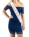 White Satin "Sweet Sixteen" Birthday Sash Encased in Rose Gold Glitter - Ideal for Sweet 16 Birthday Celebrations by Dulcet Downtown