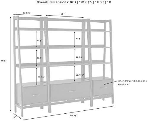 Crosley Furniture Landon 3-Piece Etagere Bookcase Set, White #TOP2