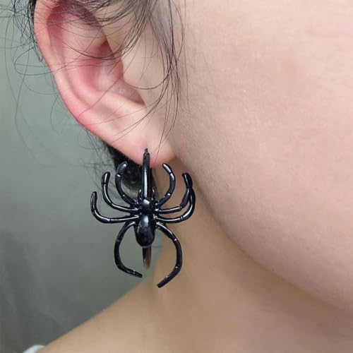 Punk Spider Earrings for Women Spider Hoop Earrings Halloween Spider Earrings for Women2