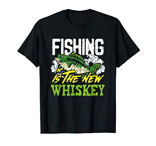 Fisherman Gift for Drink Lover Fishing is the New Whiskey Camiseta