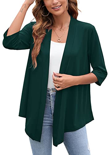 Image of Heymoments Women's Lightweight Open Front Cardigans 3 /4 Sleeve Casual Soft Drape Fall Cardigan S-2XL