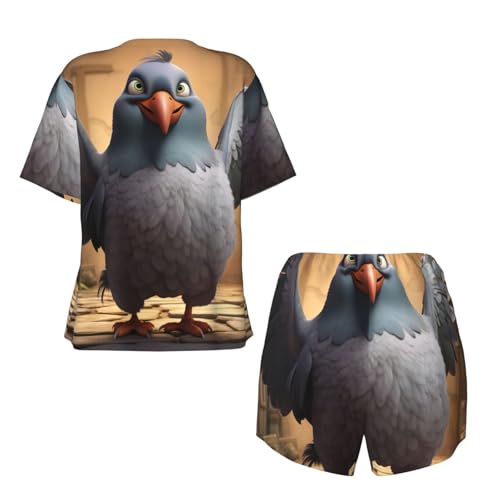 Pijama de manga corta para mujer cómodo conjunto de verano para viajes 7