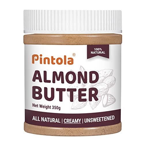 Image of Pintola Almond Butter Creamy 350g - All Natural Unsalted Butter, Healthy Almond Butter Unsweetened for Bread Spreads, Vegan