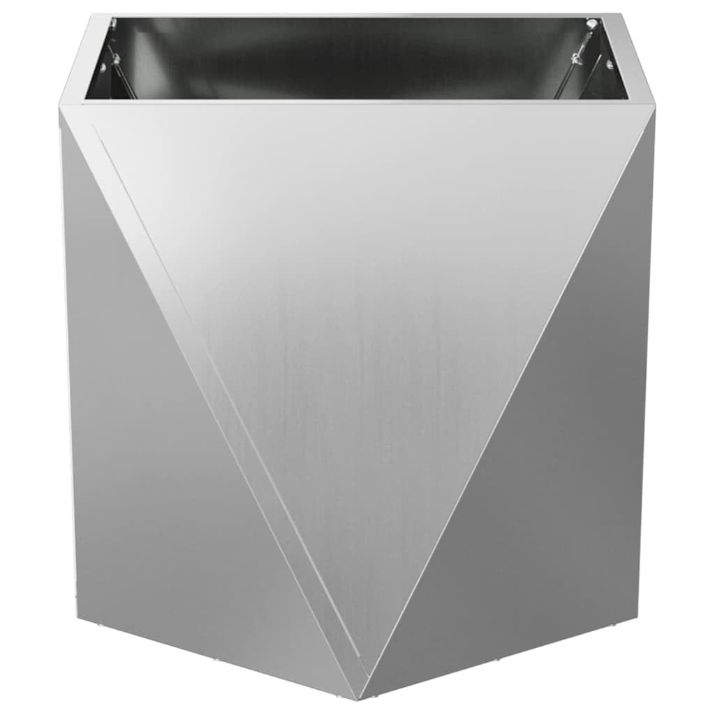 Donica 2 szt Srebrny 50x50x50 cm Stal Galwanizowana Do Ogrodu Tarasu Pojemnik na Rośliny Ozdobne Dekoracyjny Wytrzymały Nowoczesny Design