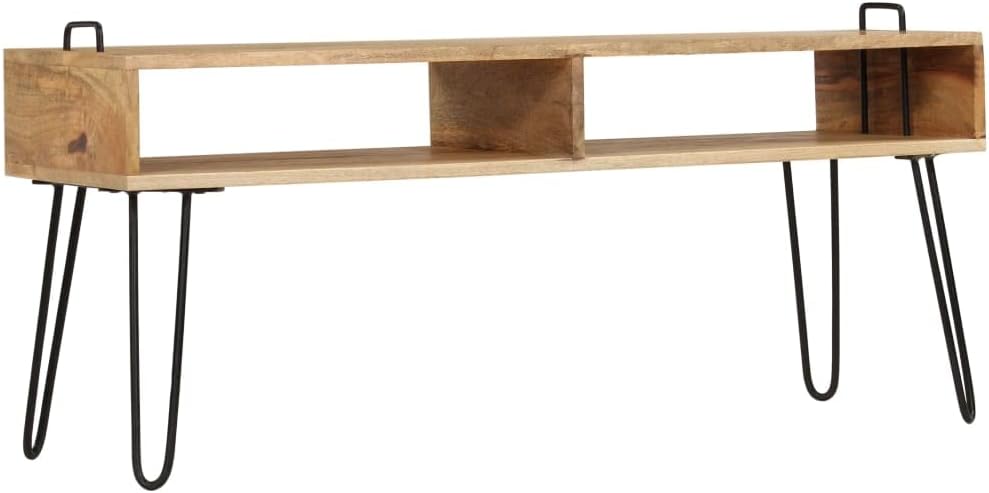 vidaXL TV Stand, TV Unit for Living Room, Sideboard with Storage, TV Console Entertainment Center, Farmhouse Industrial Style, Solid Mango Wood