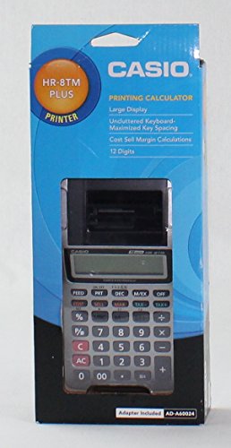 Casio Printing Calculator HR-8TM Plus Large Display Uncluttered Keyboard