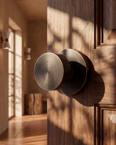 Image of Haidms Oil Rubbed Bronze Door Knobs Passage, Zinc-Alloy Closet Door Knob, Bronze Interior Door Knobs for Hallway & Living Room, Adjustable & Reversible, 3 Pack