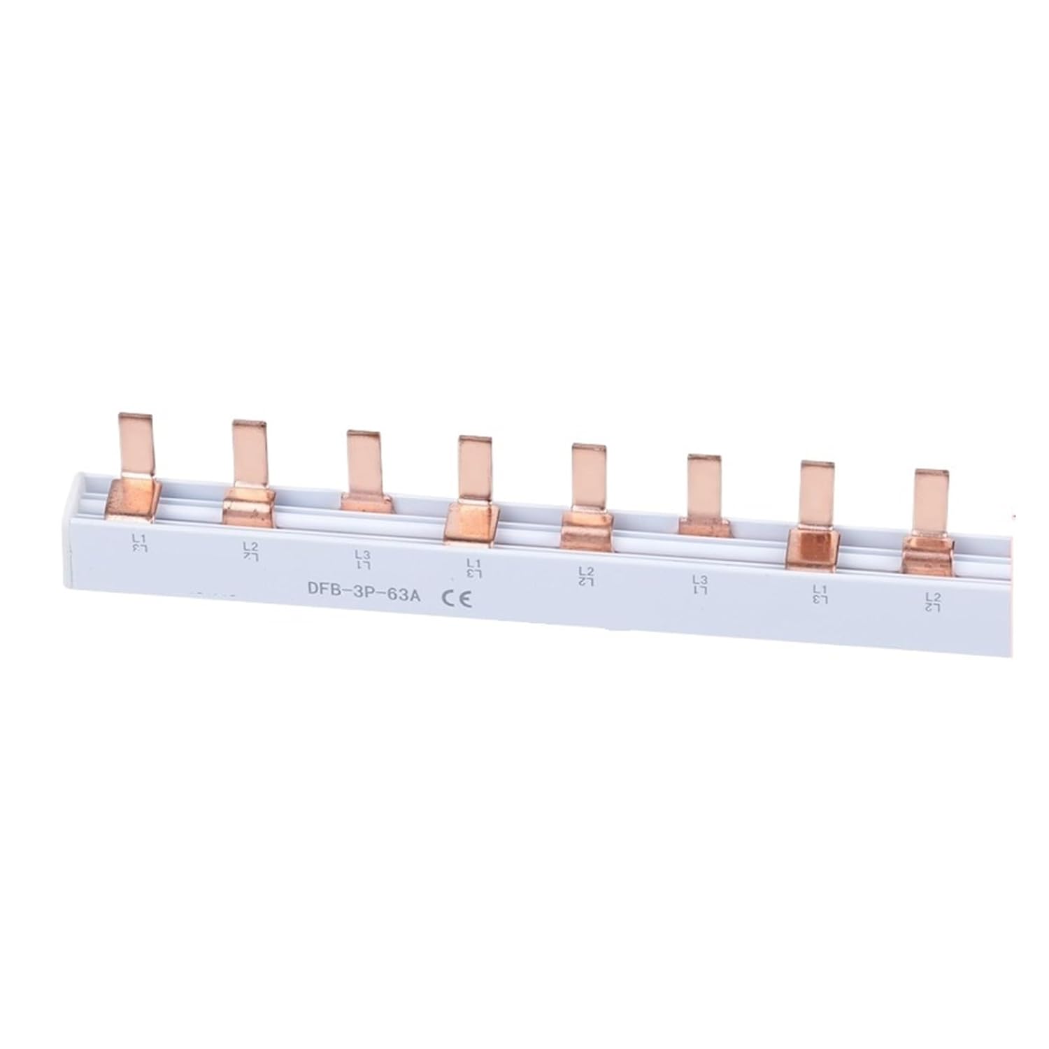 1 PCS Circuit Breaker busbar 2p 3p 1P+N Copper busbar 12/24 Circuit 1 Meter Conductor Terminal Block(2P 63A 24 Circuits with end Cover)