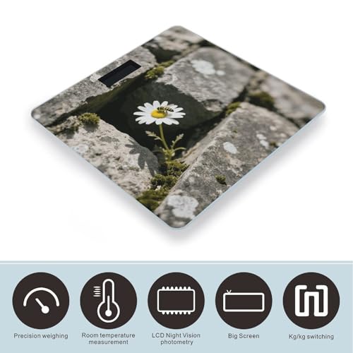 Báscula digital de baño con diseño flores Daisy miniatura 3