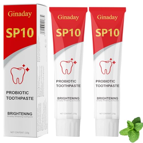 2 Pcs SP10 Probiotic Whitening Toothpaste Deep Cleaning Care Remove Yellow Tooth Stains with Probiotic Oral Health Management Fresh Breath.