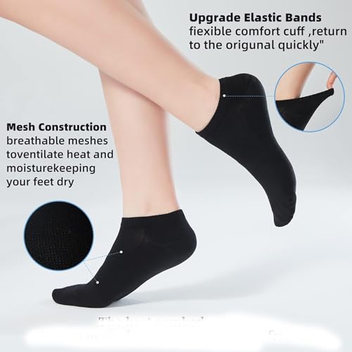 Image of Womens No-Show Mesh Socks,Athletic Running Low-Cut Socks Super Soft, Multi Color Options Size 6-9, 4-7