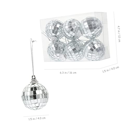 12 piezas de bolas espejadas reflectantes para decoración navideña, fiestas, bodas y eventos de baile miniatura 5