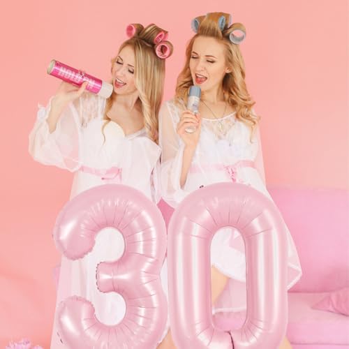 Image of TONIFUL 40 Inch Pastel Pink Number Balloon Balloon Big Pink Digital Balloon for Girl's Birthday Party Wedding Bridal Shower Engagement Anniversary Photo Shoot Supplies(Number 0)