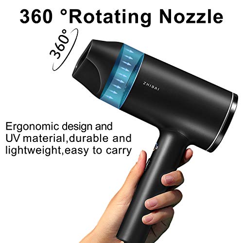 Ionic Hair Dryer, 1800W Negative Ion Hairdryers Blow Dryer, Professional Hair Dryers With 3 Heat Settings, 2 Speeds, 1 Magnetic Nozzle, For Men, Women, Kids, Home, Travel, Salon #TOP4