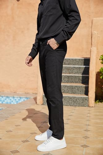 Mens Fashion Slim Fit Dress Pants Casual Business Skinny Stretch Pants Golf Pants4