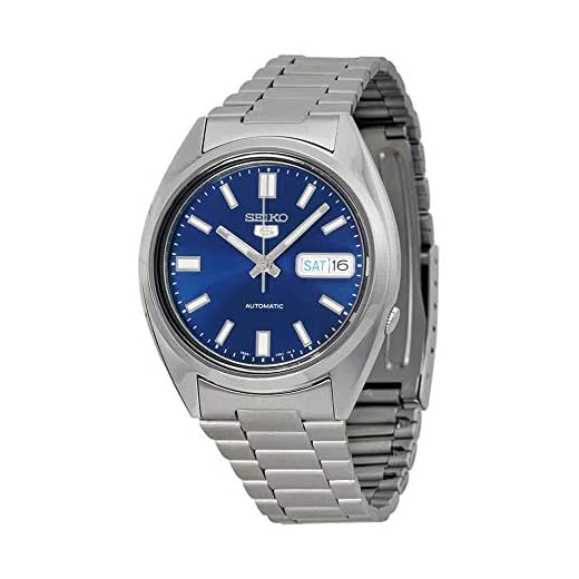 Seiko SNXS77 Automatic Blue Day Date Dial Silver Steel Bracelet Men Watch NEW