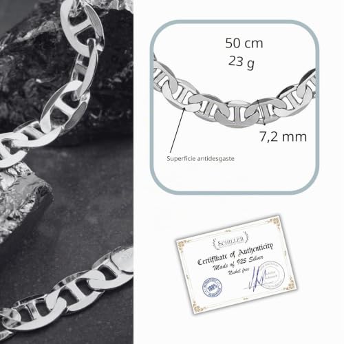 Cadena de plata de ley STERLL gargantilla elegante para hombre 3
