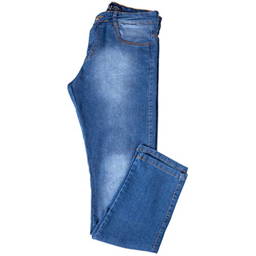 Calça Jeans Sarja Masculina Skinny Slim com Lycra Jeans Claro - 48