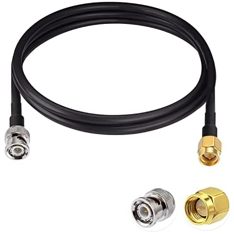 Vecys SMA Männlicher auf BNC Männlicher HF-Koaxialkabel 50 Ohm SMA zu BNC RG58 Jumper Kabel 6.5ft/2m Cover