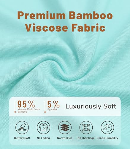 Image of NACHILA Nightgowns for Women-Viscose Made from Bamboo, V Neck Sleepshirts Short Sleeve Sleepwear Cool Nightshirt