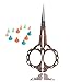 Small Scissors Vintage Embroidery Scissors for Dressmaker Needlework Crewel Sewing Crafting Fabric Shaping Art Work DIY Everyday Use Sharp Scissor Great Gift Pack of 12pcs Safe Protective Caps Copper
