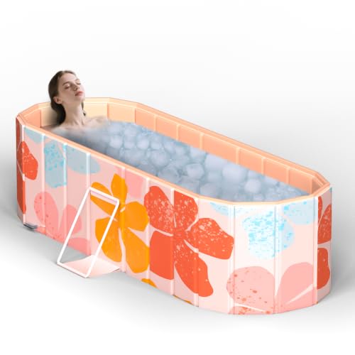 Portable Bathtub for Adults 47" Large Foldable No-Installation Soaking Tub