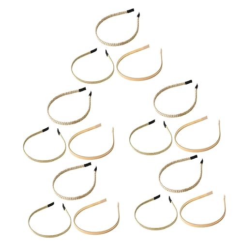 Beavorty 15 St Metallfjäder Pannband Brud Hårklämma Bröllop Hårklämma Elastiska Pannband Inget Pannband För Kvinnor Pärlband Hårband Rad Tråd Pannband Huvudbonad Rekvisita Metall