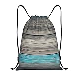 SMAZDFXX Sac à dos à cordon de serrage avec planches vieillies et aspect vieilli pour homme et femme