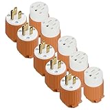 TEWOXIN 5 Set Nema 5-15P Plug ＆ 5-15R Receptacle, 15A 125V,DIY Wiring 3-Prong Connector Set for Appliances, Tools and Equipment - Orange