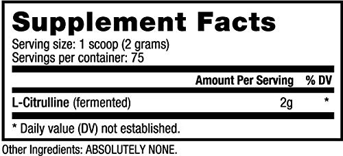 Nutrabio L-Citrulline Powder, Nitric Oxide Booster – 150 Grams #TOP1