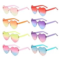 Jyeennar 8 Stück Herz Sonnenbrille Set, Leichte & Bequeme Partybrille, Bunte Lustige Brillen für Hochzeit, Festival, Karneval, Geburtstag - Coole Party Deko für Damen, Herren & Gruppenfeiern
