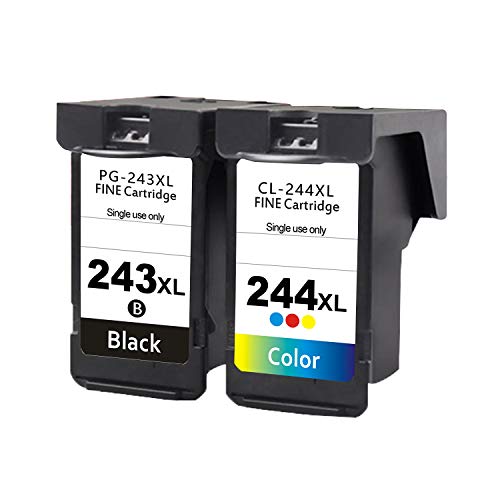 Remanufactured Ink Cartridge Replacement for Canon PG 243 CL 244 XL 245 246 for Canon PIXMA MG2420 MG2520 MG2525 MG2920 MG2922 MG2924 MG3020 TS3120 TS3320 TS202 TR4520 MX492 MX492 MX495 Printers
