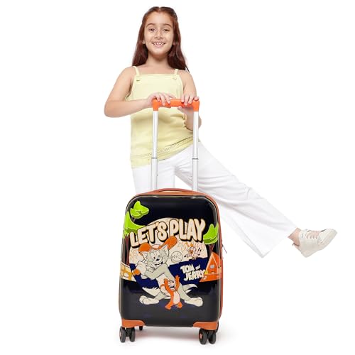 Image of YAYAVAR Superman Kids Trolley Suitcase - 45L | Hard-Sided Printed Cabin Luggage with 8 Wheels, Number Lock, Scratch Resistant, Lightweight Travel Bag (50cm)