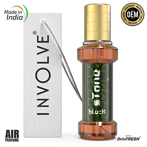 Image of Involve Rainforest Black Stone fragrant room sprays or Fragrance, air sprays for home, office or cabin, Long Lasting Scent in Glass Bottle with Hanging Tag (30 ml)
