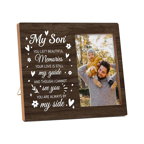 valucise Memorial Pictures Frame, My Son You Left Beautiful Memories Photo Frame, Sympathy Gifts For Loss Of Son, Farmhouse Home Living Room Bedroom Decoration -b30