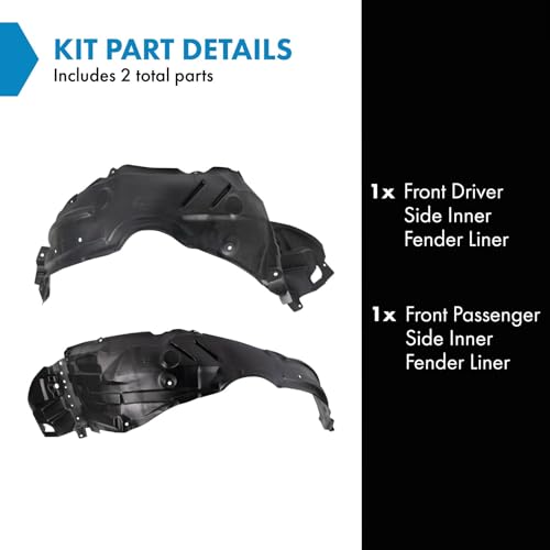 Image of TRQ Front Inner Fender Liner Set Compatible with 2017-2019 Toyota Corolla TO1248210 TO1249210