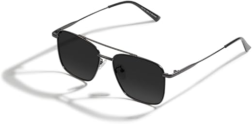 SAM AND MARSHALL VEIN Sunglass I 400% UV Protection I Metal Sunglass I Square Sunglass I Double Bar I Unisex