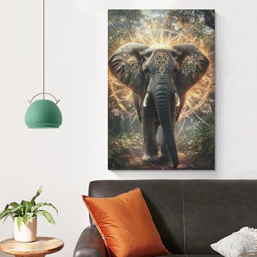 Tableau impression sur toile éléphant déco salon moderne 50x75 - 4