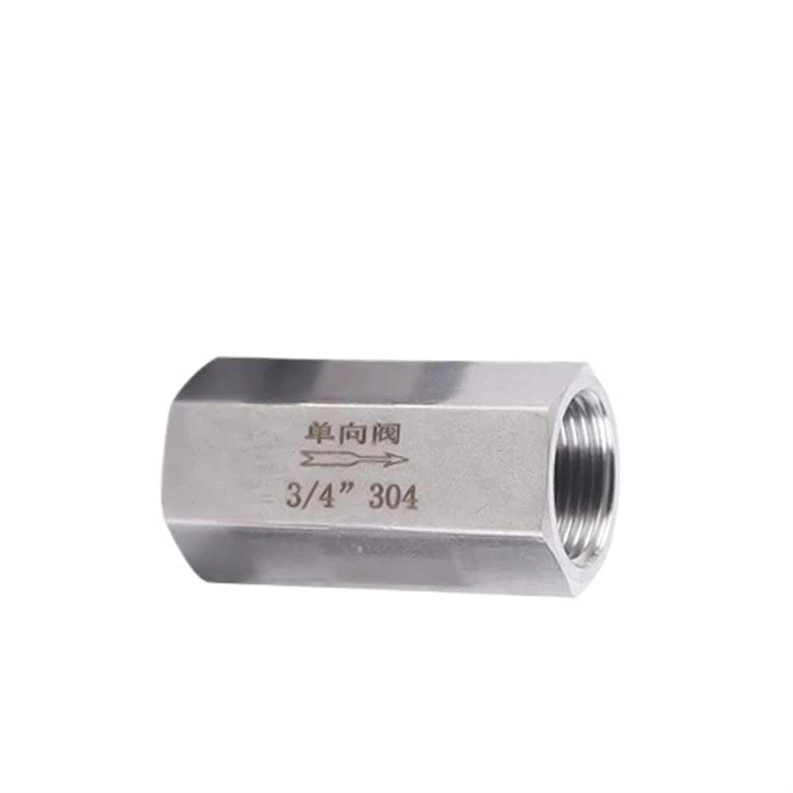 Clapet anti-retour 1/8" inox 304 femelle-femelle hexagonal pour tuyauterie